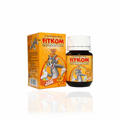 Fitkom Multivitamin Rasa Jeruk Box 30 Tablet Hisap