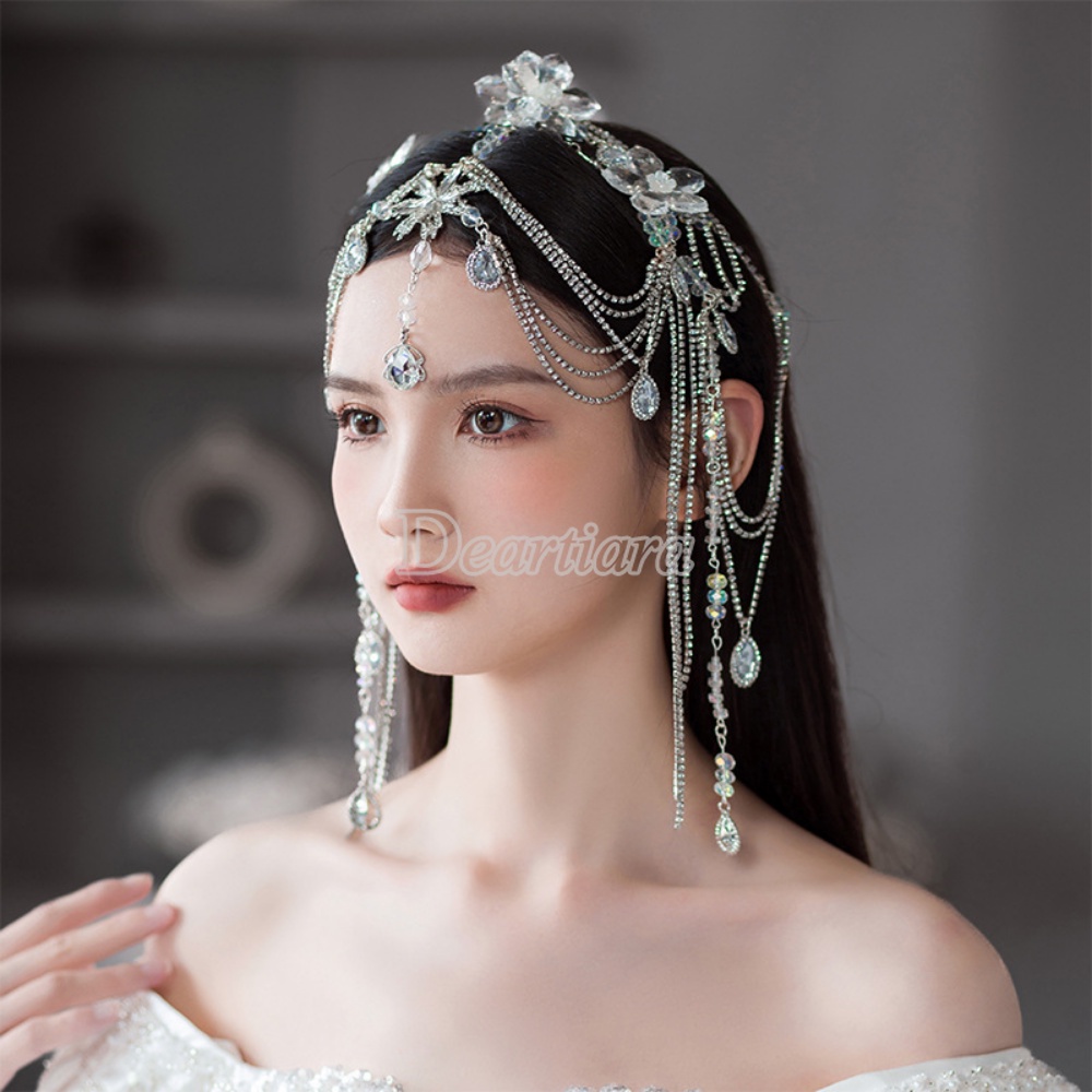 Mode Alis Pusat Liontin Rantai Dahi Gaun Pengantin Styling Aksesoris Rambut Hiasan Kepala Pengantin Baru