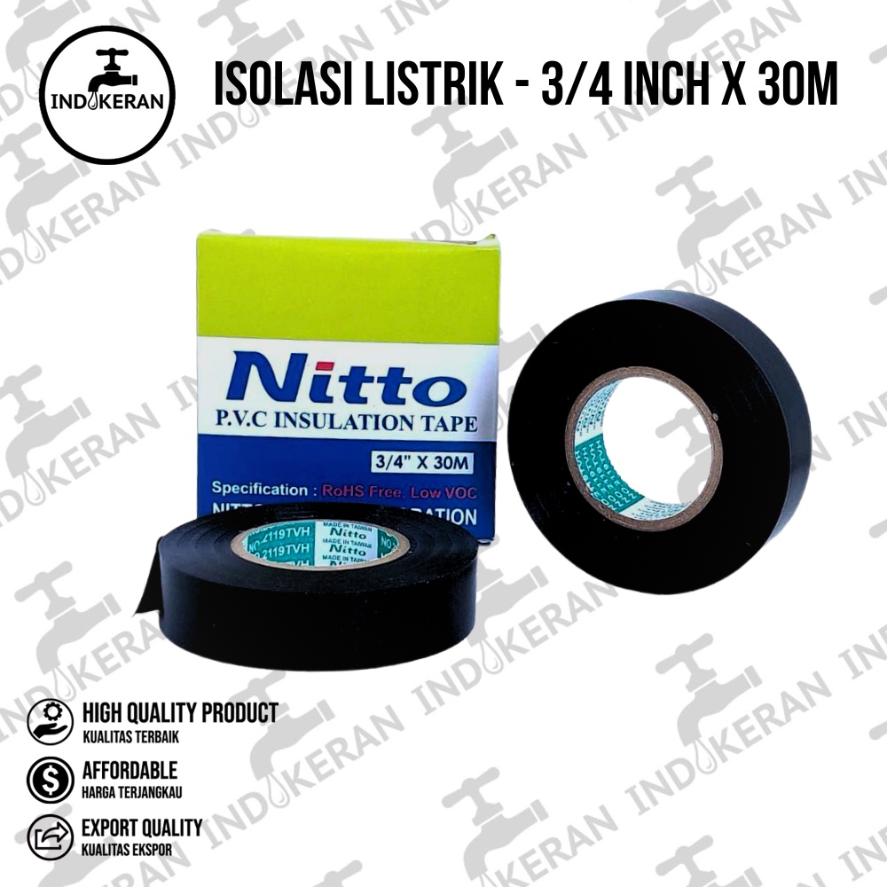 INDOKERAN - Isolasi Listrik Nitto - 3/4 Inch x 30 M - High Quality