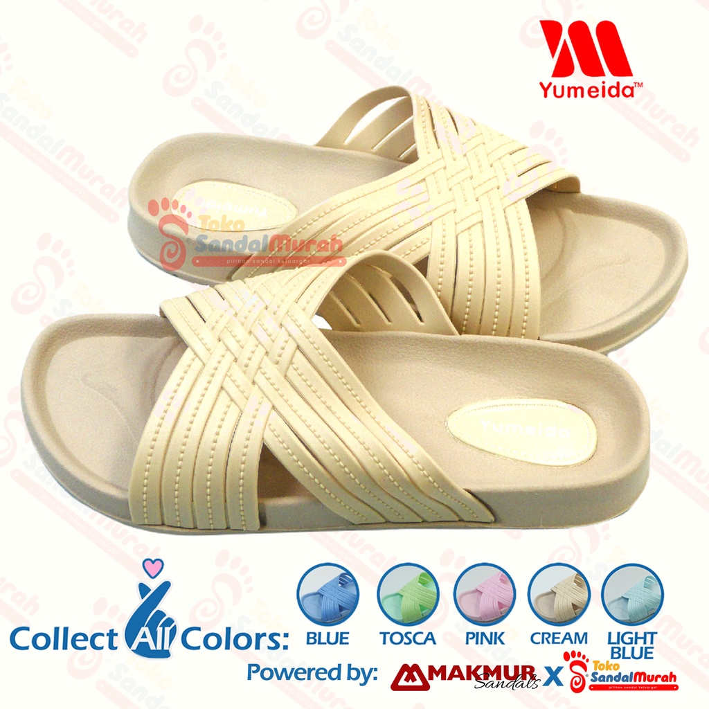 Toko Sendal Murah - Sandal Slop Wanita Uk 37 - 41 / Sandal Wanita Model Tali Silang / Sandal Slop Wanita Dewasa / Sandal Model Kekinian Casual [Toko Sandal Murah Yumeida 23023 L]