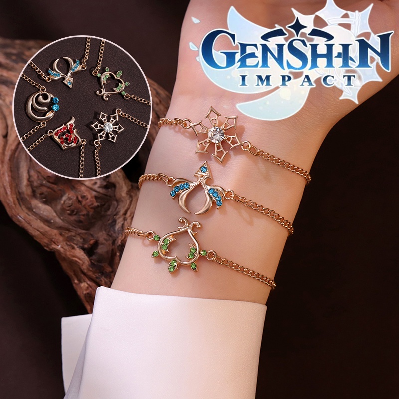 Game Series Gelang Mata Dewa Genshin Impact Metal Aksesoris Pergelangan Tangan