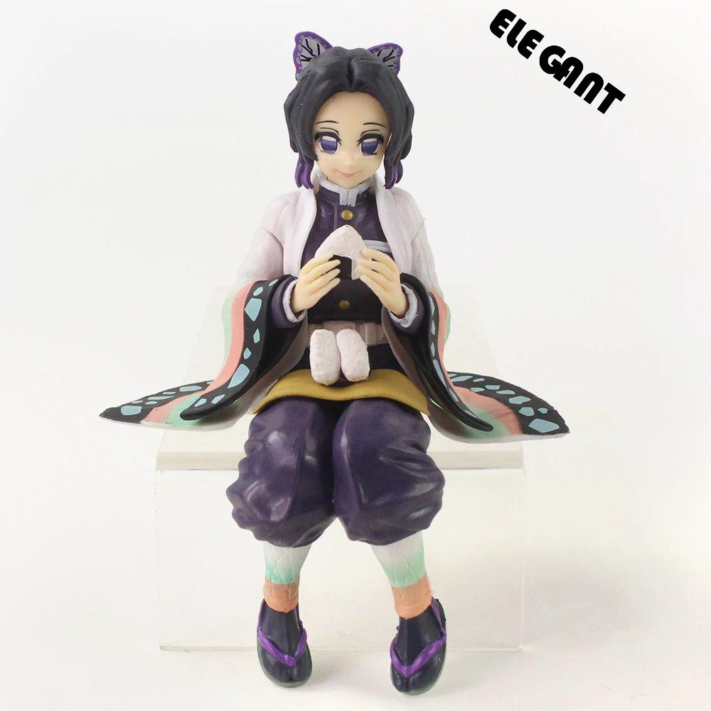 [Elegan] Demon Slayer Action Figure Mainan Anak Desktop Dekorasi Anak Hadiah Shinobu Q Versi Boneka Ornamen Uzui Tengen Posisi Duduk Tokoh Anime