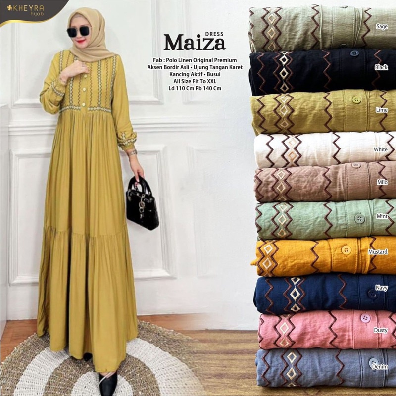 MAIZA DRESS ORI KHEYRA | Ld110 Linen Premium