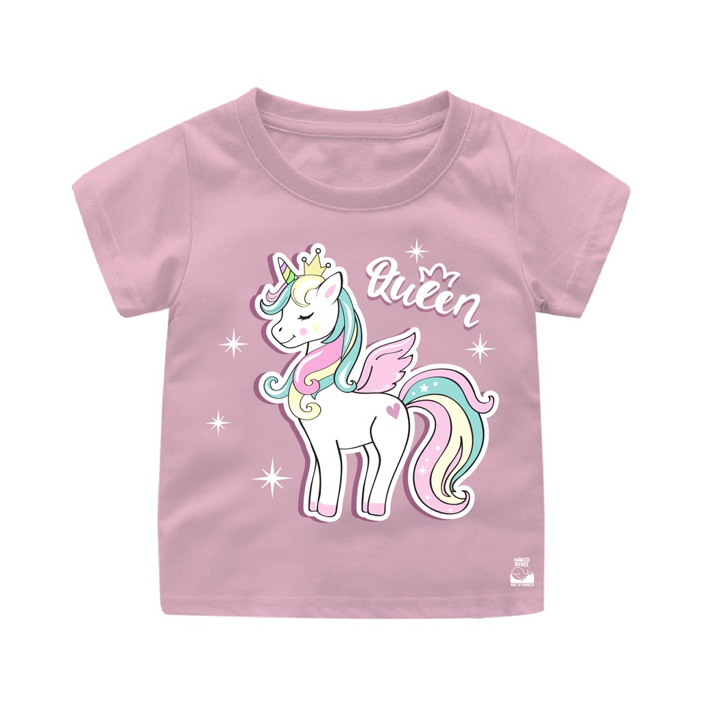 Baju Anak Peremuan Kaos Anak Perempuan Queen Unicorn Usia 6 Bulan Sampai 8 Tahun Bahan Katun Combed 30s