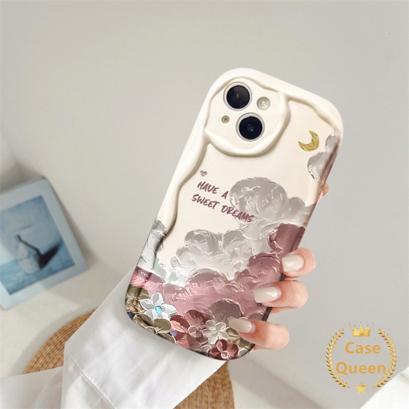 Fresh Tulips Flowers Green Toast Bread Case Untuk Oppo A77 A57 A77S A7 A15s A15 A53 A35 A17K A17 A33 A12 A16 A32 A11K A16s A54 A3s A5s A12E Rabbit Love Heart 3D Wavy Curved Edge Case