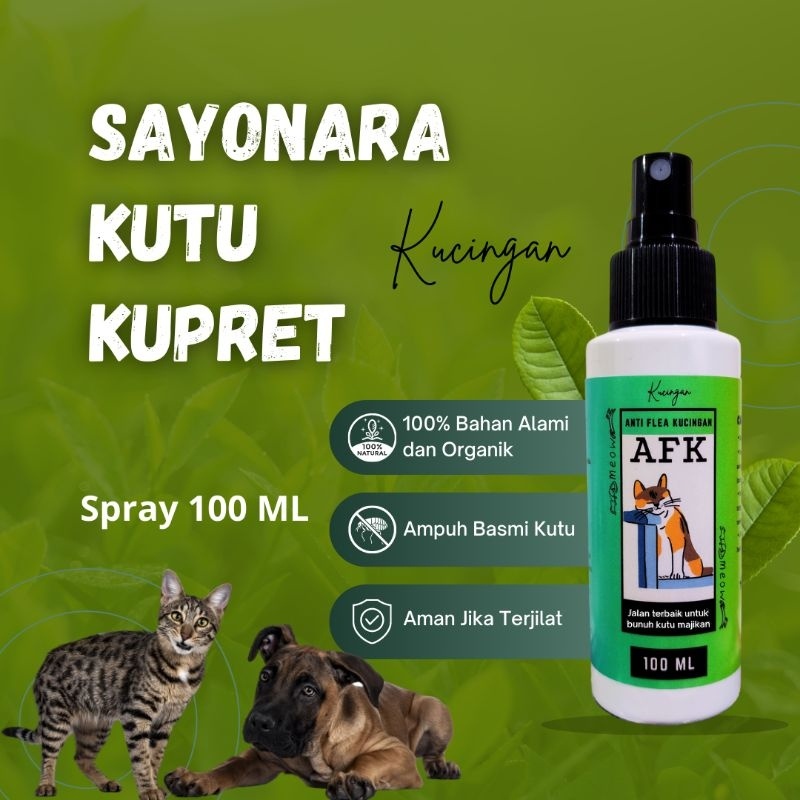 Obat Kutu Kucing Flea Remover Spray AFK Kucingan