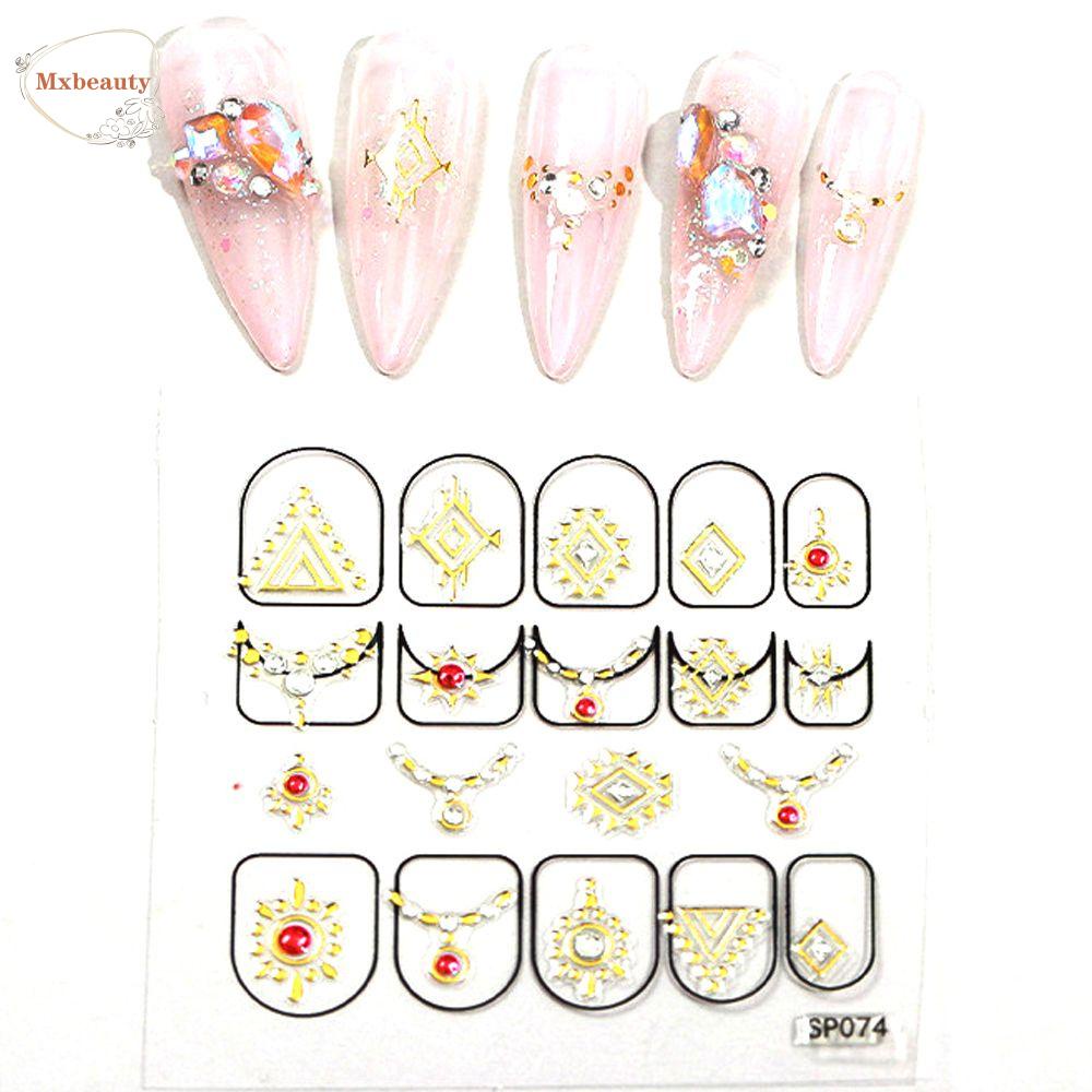 Mxbeauty Aurora Stiker Kuku Wanita Fashion Pola Tidak Teratur Flamingo Self Adhesive Nail Art Dekorasi