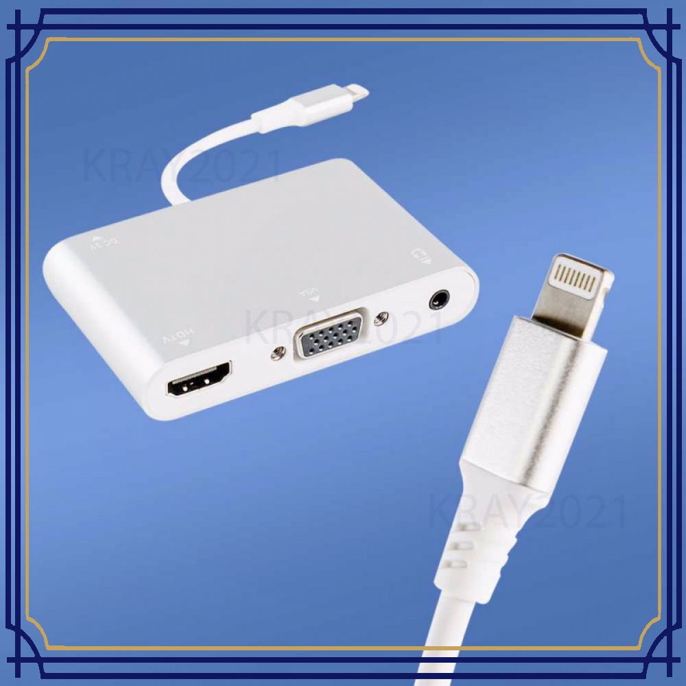 Adaptor Converter Lightning to HDMI VGA with Audio Port -CV747