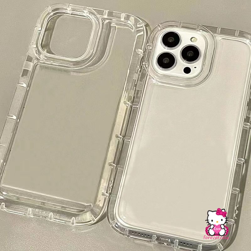 Cutetransparan Airbag Case Untuk Oppo A17 A96 A31 A15 A57 A16s A17K A77 A77s A16K A76 A95 A7 A5s A55 A16 A54 A12 A12E A52 A3s A1K A53 A92 A74 A5 A9 Reno 4F 5sarung TPU Bening Lembut