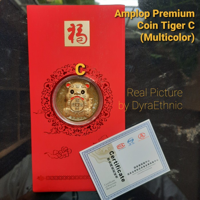 

Angpao koin emas macan imlek 2022 multicolor - Gold ingot