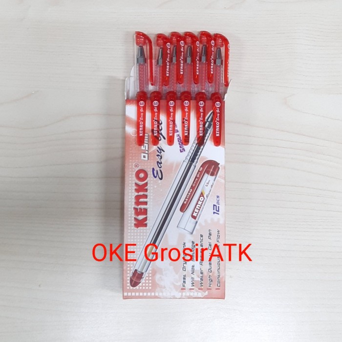 

Pulpen Gel Pen Kenko Easy Gel Lusin - Hitam