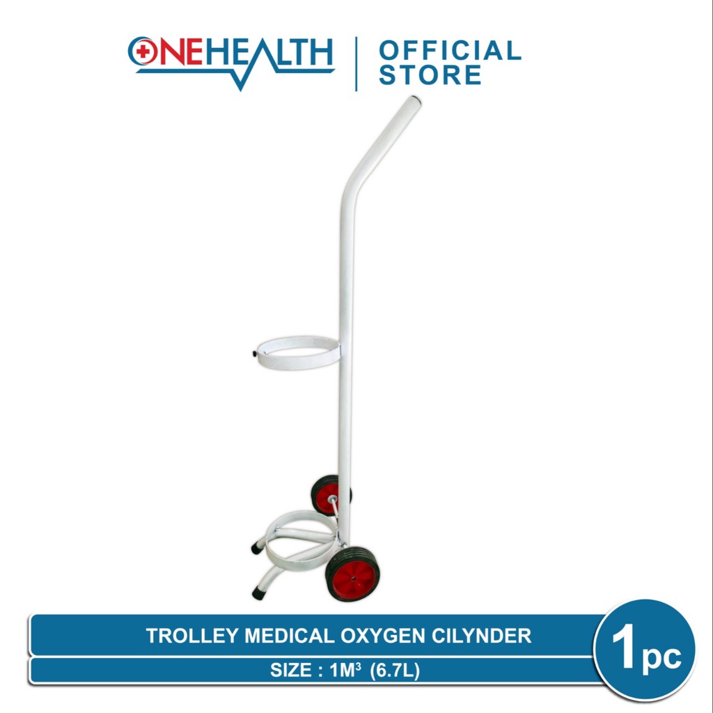 Onehealth Trolley Medical Oxygen Cilynder Troli Tabung Oksigen 1m3 - Alkes Bogor Official