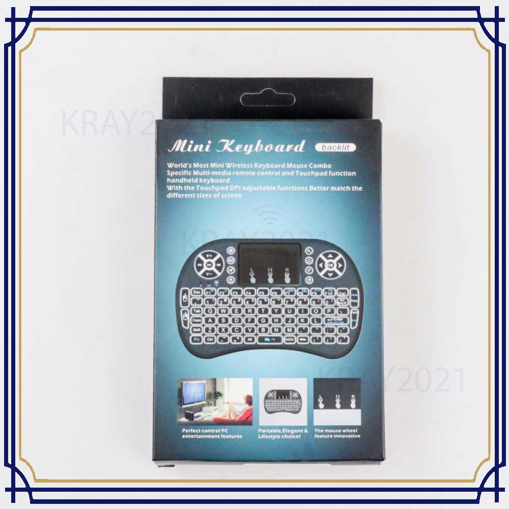 Taffware Air Mouse Wireless Mini Keyboard RGB 2.4GHz Touch Pad - I8