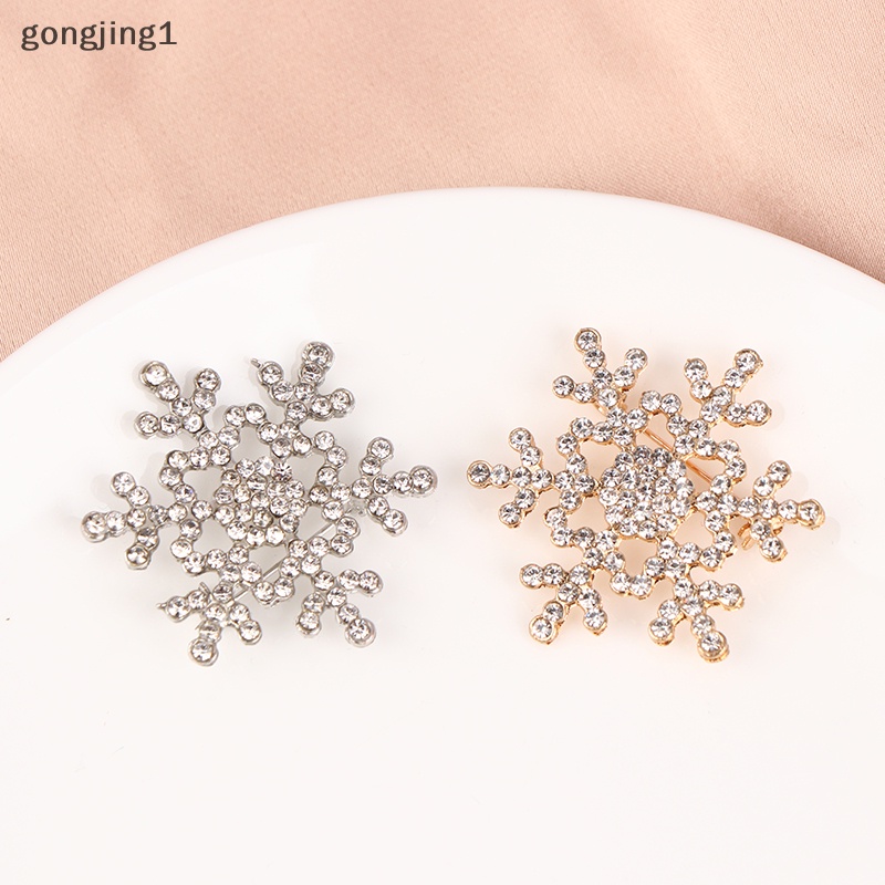 Ggg Berlian Imitasi Hias Snowflake Berbentuk Bros Alloy Brooch Perhiasan Aksesoris ID