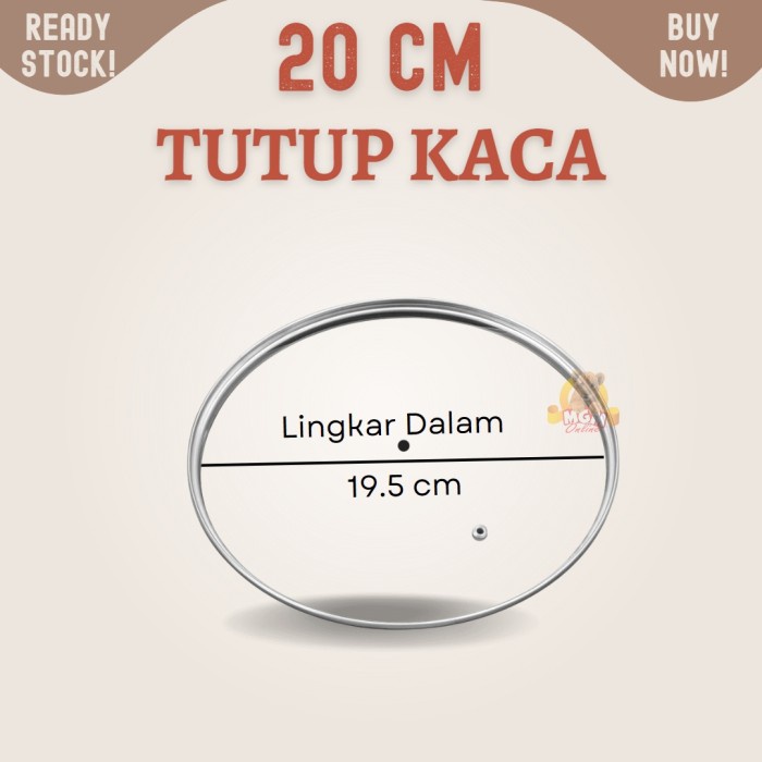 Tutup Kaca transparant 20CM cocok untuk semua panci diameter 20