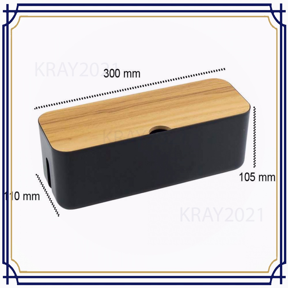 Kotak Kayu Organizer Manajemen Kabel Charger - FT-100