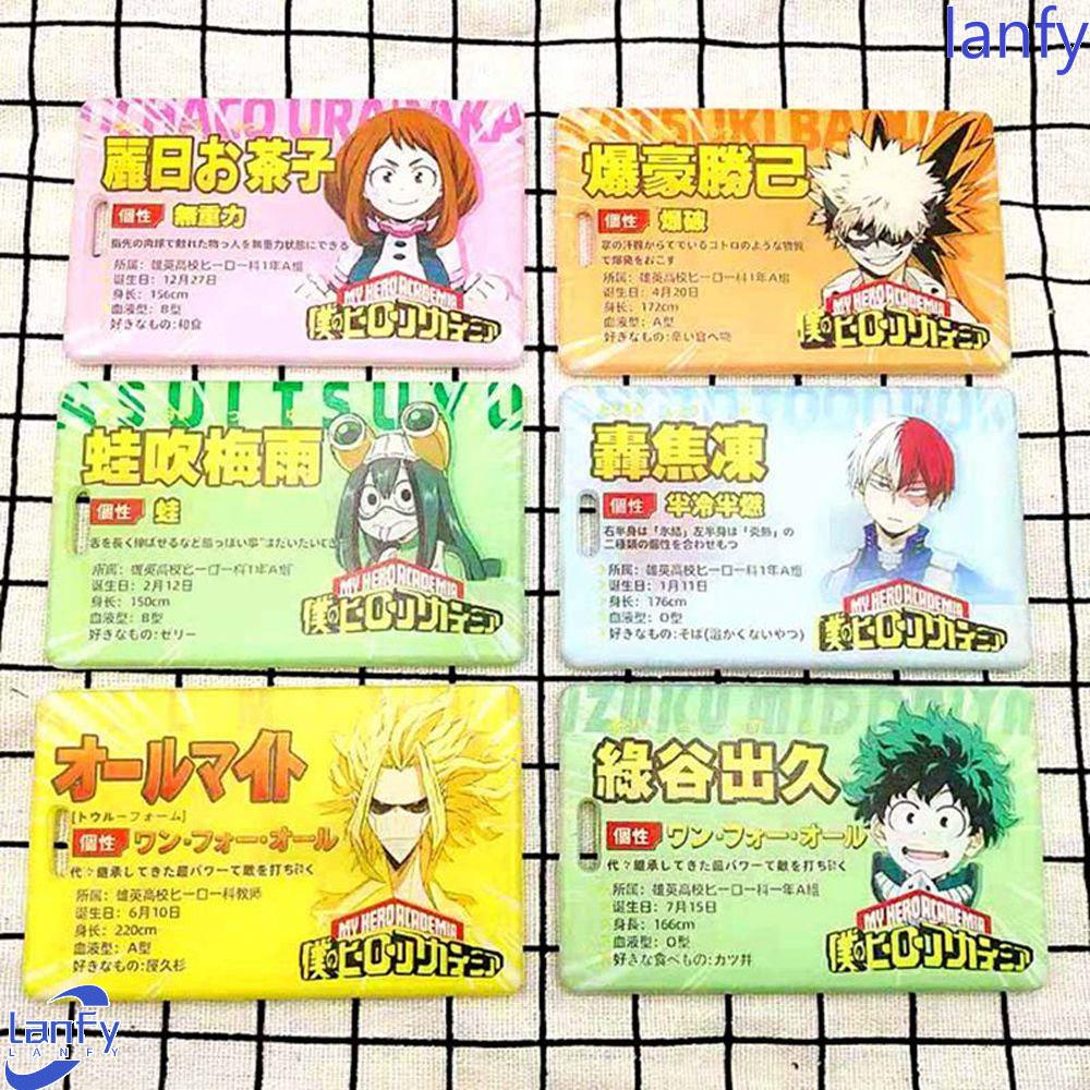 Lanfy My Hero Academia Perlengkapan Sekolah Tempat Kunci Akrilik Bakugou Katsuki Todoroki Shouto Subway Card Bus Card Case