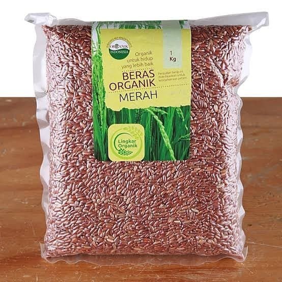 Beras Merah Lingkar Organik Vakum 1kg - Beras Merah