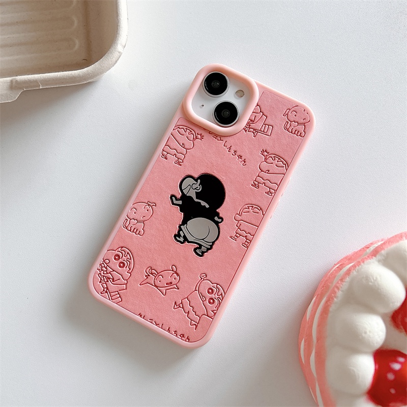 IPHONE Cover Telepon Kulit Imitasi Deluxe Cocok Untuk Iphone14 13 12 11 Pro Max Laser Karakter Kartun Anime Soft Case Casing Belakang Motif 3D