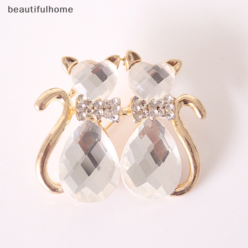 {beautifulhome} Wanita Bros Syal Bling Bling Kristal Berlian Imitasi Bunga Bros Pin.