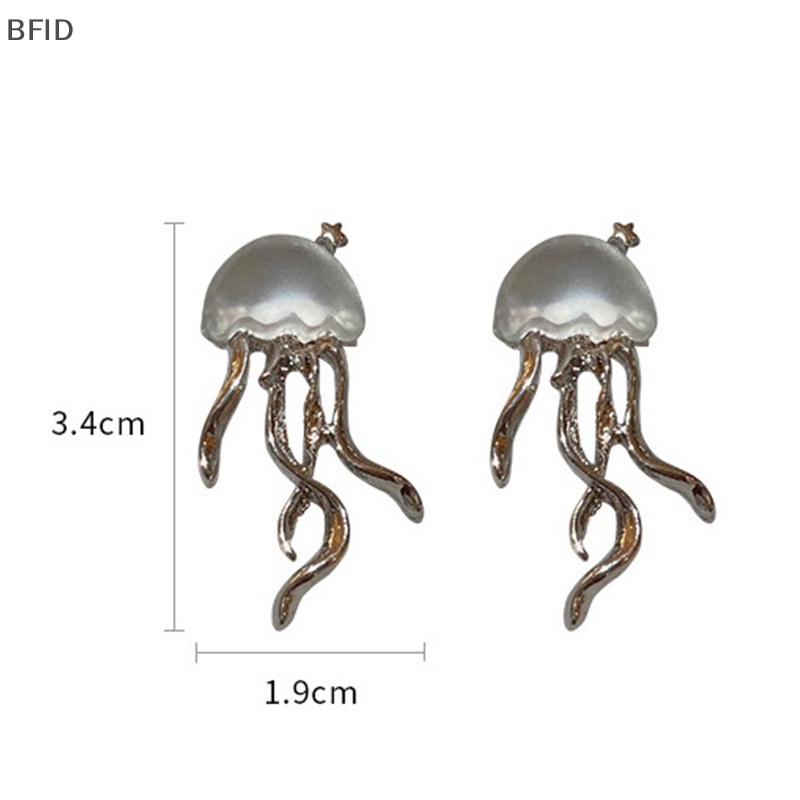 [BFID] 1pasang Korea Style Indah Deep-Sea Jellyfish Stud Earrings Fashion Anting Transparan Kristal Frosted Untuk Wanita Perhiasan Hadiah [ID]