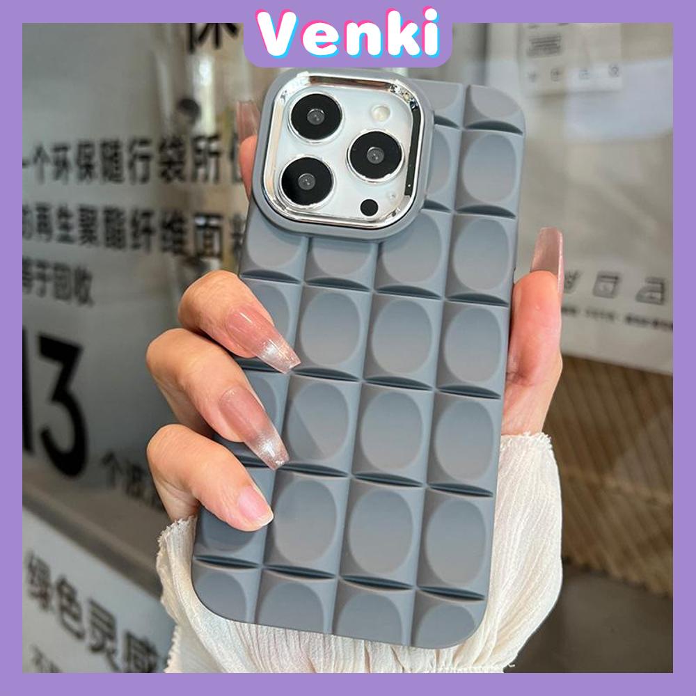 VENKI - Untuk iPhone 11 iPhone Case Kotak-kotak Kental Polos Case TPU Soft Shockproof Airbag Case Multicolor Sederhana Kompatibel dengan iPhone 14 13 Pro max 12 Pro Max XR 7Plus 8Plus