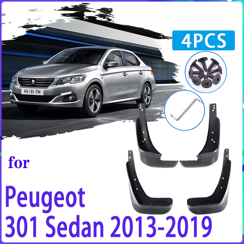 PEUGEOT 4pcs Flaps Lumpur Mobil Untuk Peugeot301 2013~2019 2014 2015 2016 2017 2018 Mudguard Splash Guard Fender Mudflaps Aksesoris Mobil