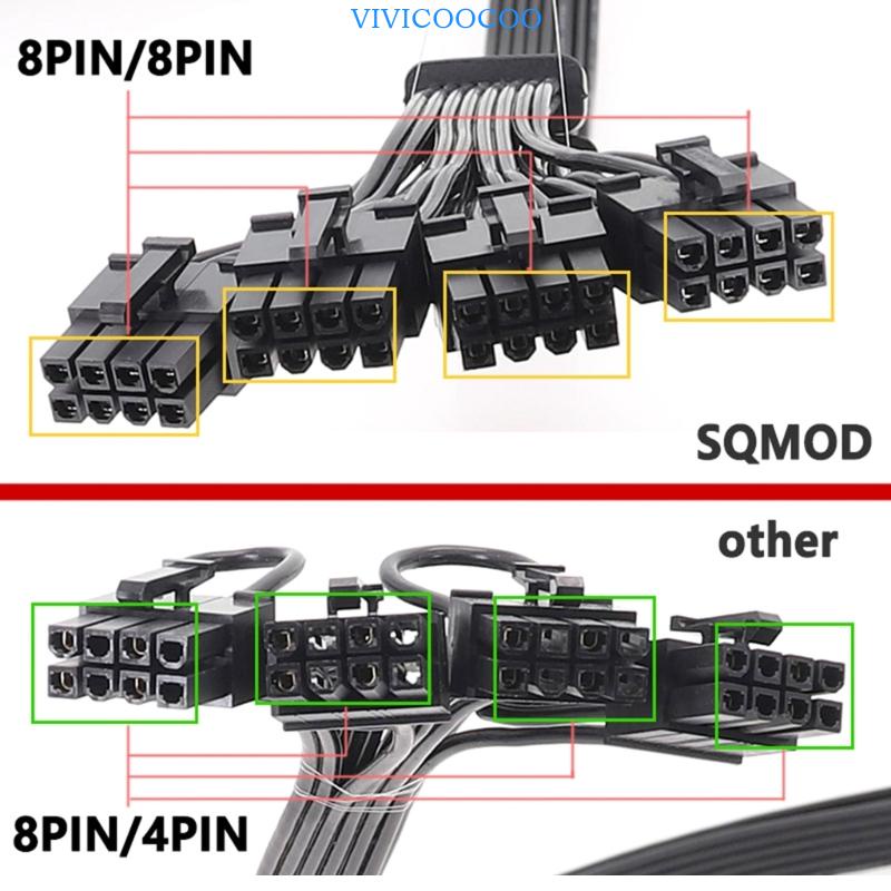 Vivi Kabel Adaptor Daya Kartu Grafis PCI5 8Pin Ke 16PIN PCI5 012vhpwr 16PIN 12+4 Lurus 90siku Lengkung Hea