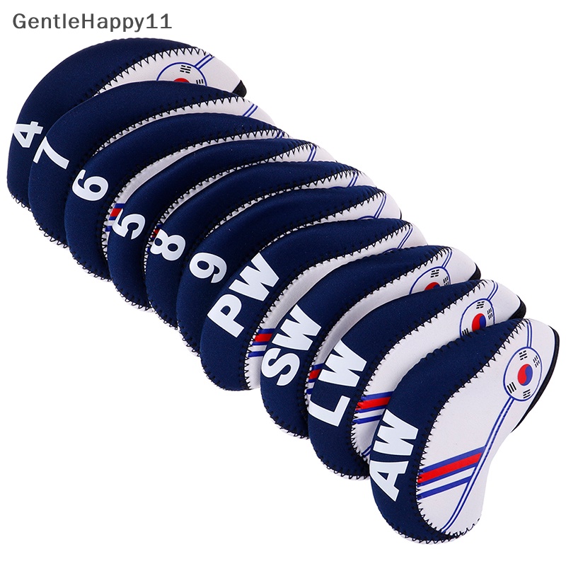 Gentlehappy 10Pcs /set Golf Club Iron Head Cover Protector Neoprene Penutup Kepala Pelindung Golf  Id