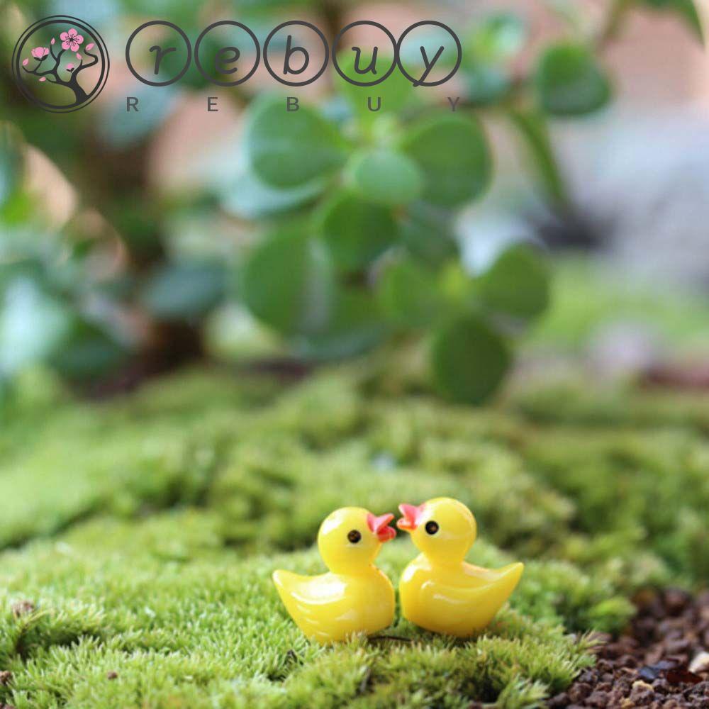 Rebuy Yellow ducklings Mini Lucu Resin Kerajinan Peri Dekorasi Patung