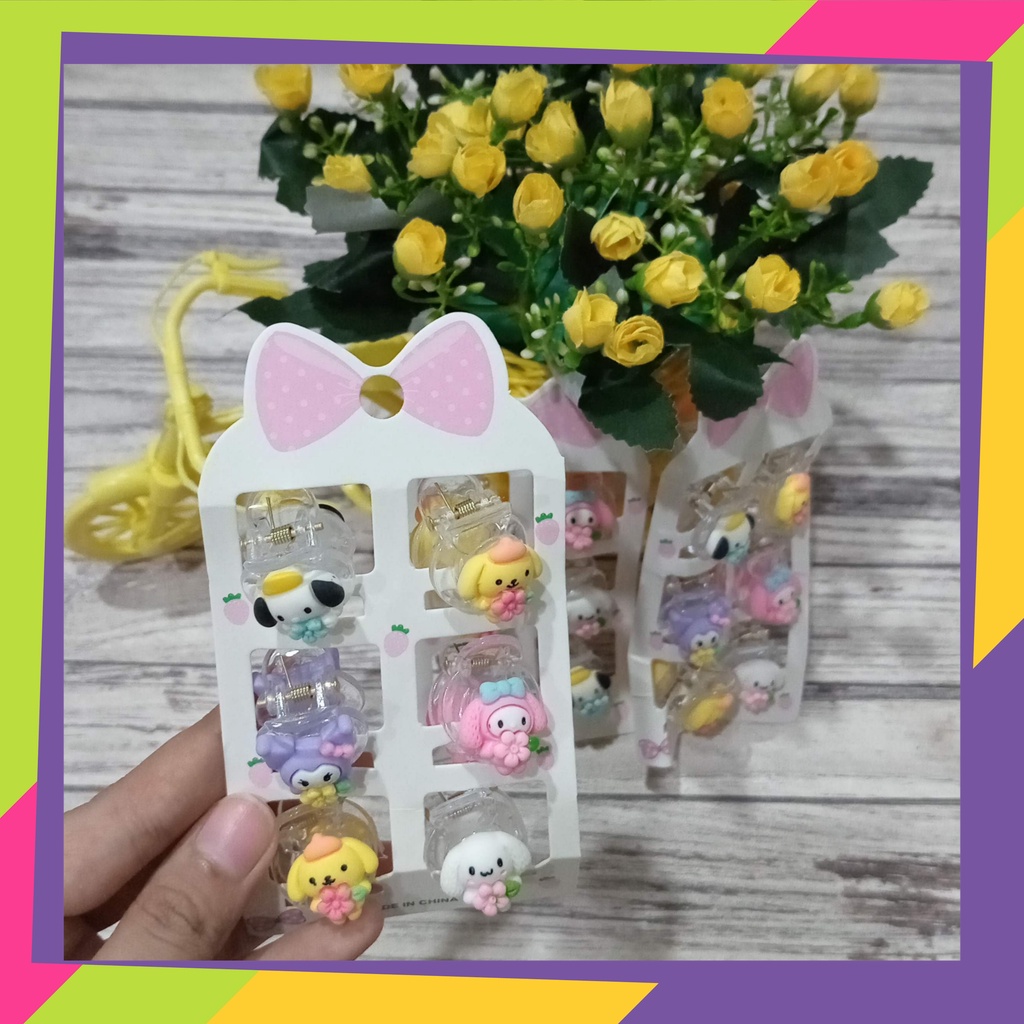 5094 / Paket usaha jepit rambut sanrio lucu / Jedai rambut anak ala korea [ isi 6pcs &amp; 3pcs ]