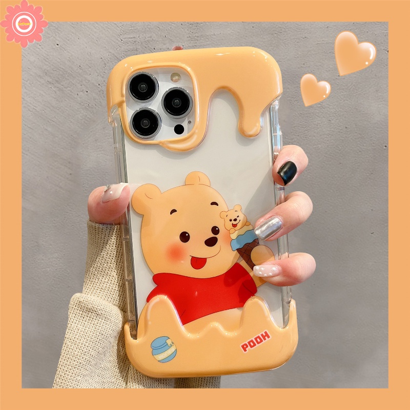 IPHONE Kartun Imut Beruang Kelinci Case Yang Indah Kompatibel Untuk Iphone11 7Plus XR 14 13 12 Pro Max X 7 8 Plus XS Max Permen 3D Es Krim Soft Cover