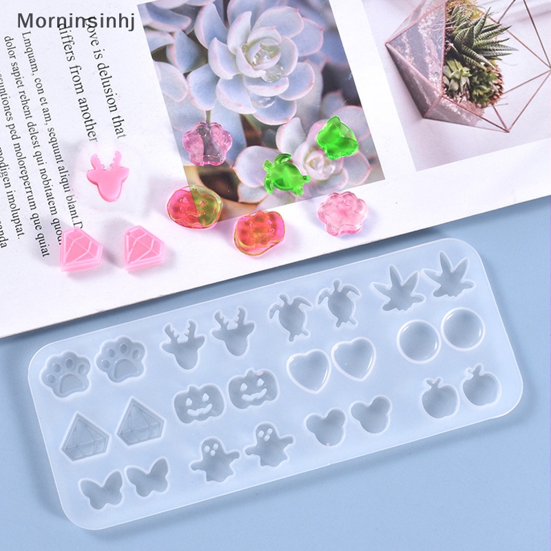 Mornin Mini Earrings Stud Cetakan Silikon Kristal Epoxy Resin Cetakan DIY Perhiasan Ornamen id