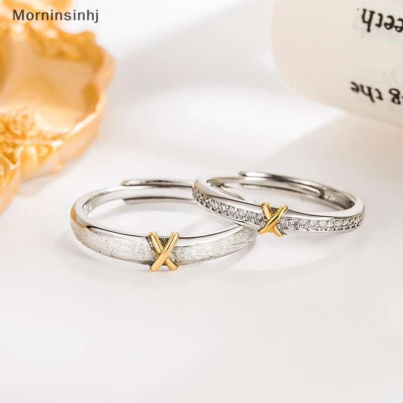 Mornin Cincin Pasangan Zirkon Ringan Gaya Korea Untuk Wanita Pria Cinta Pembukaan Adjustable Finger Ring Perhiasan Ulang Tahun Pernikahan id