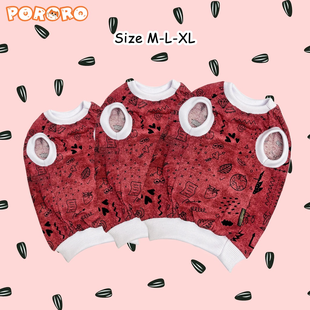 Pororo - Baju Kucing Motif Red Lerry