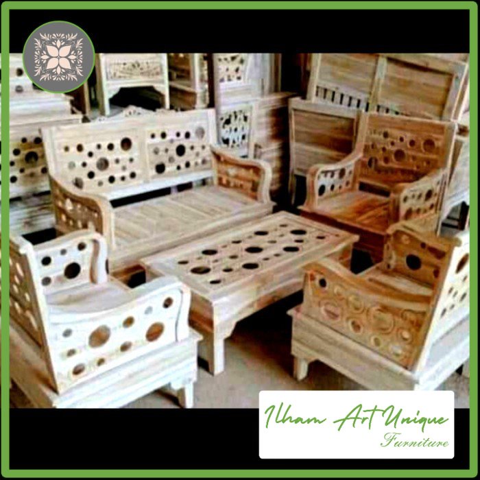 Kursi Tamu Jati Model Minimalis Sofa 1 Set Murah