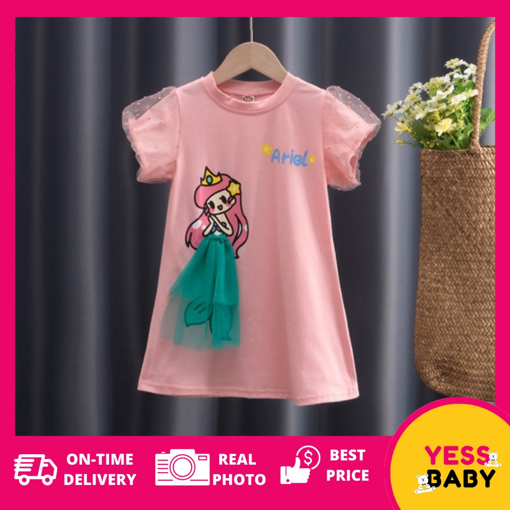 YESSBABY PRINCESS PUFF EBV Baju Dress Anak Perempuan Import