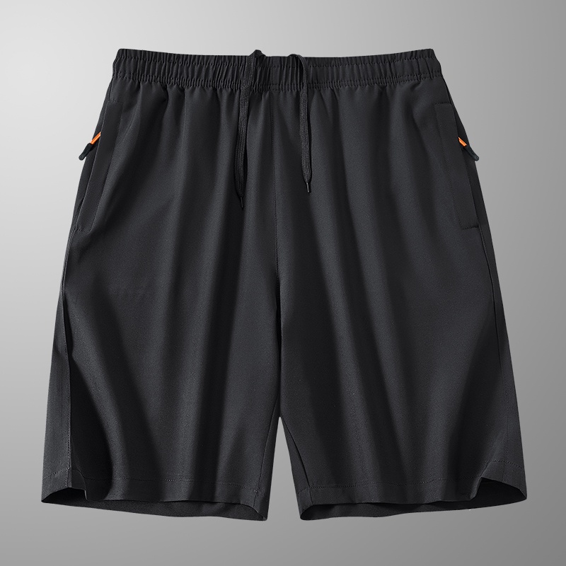 Celana Pendek Pria Saku Ritsleting Olahraga Kasual Elastisitas Cepat Kering Shorts K2023A