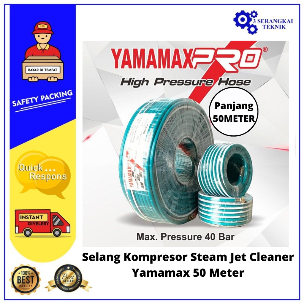 YAMAMAX PRO 50 Meter Selang Kompresor Jet Celaner Steam