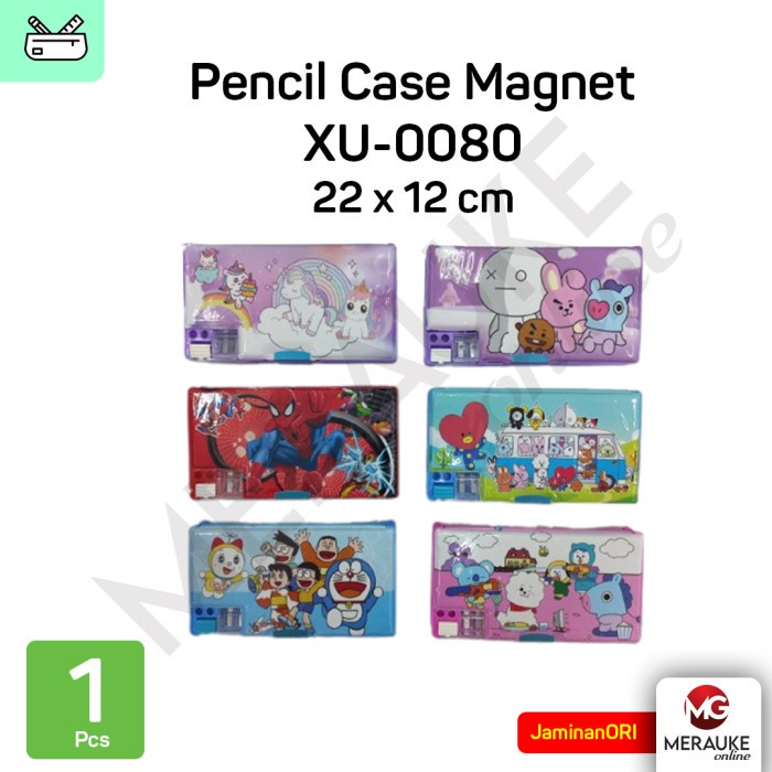 

Pencil Case Magnet Karakter 2 Sisi + Rautan XU-0080 / Tempat Pensil