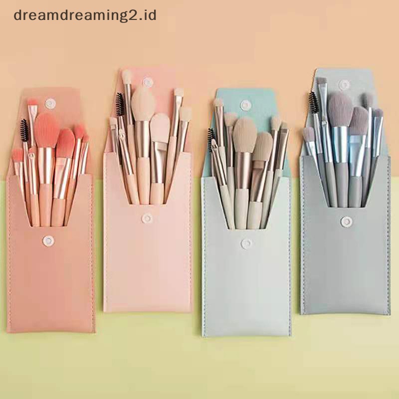 (drea) 8pcs Kuas Makeup Mini Portable Lembut Eyeshadow Blending Beauty Brush Tool //