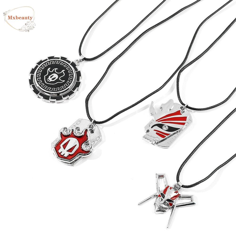 MXBEAUTY Kalung Pria Unik Unisex Desain Niche Sederhana Kurosaki Ichigo Gadis Hadiah Aksesoris Pakaian Kartun Sweater Rantai Anime Kalung Pemutih