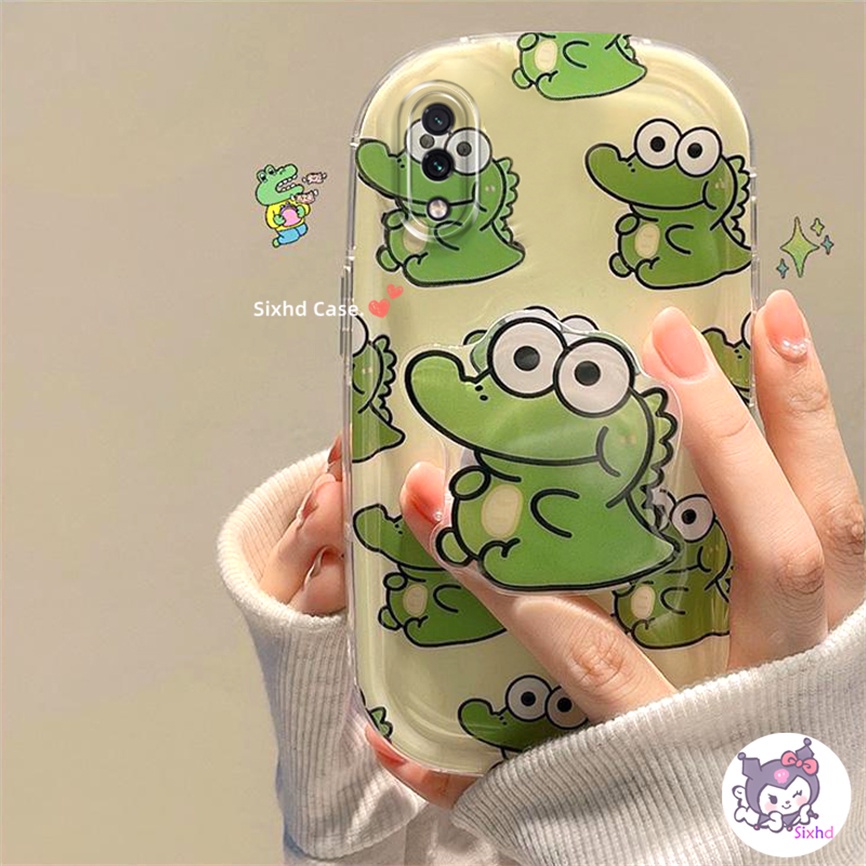 IPHONE Kompatibel Untuk Iphone14 13 12 11 Pro Max SE2020 X Xr Xs Max8 7 6 6s Plus Kartun Lucu Dinosaurus Ponsel Case Dengan Bracket Lembut TPU Penutup Perlindungan