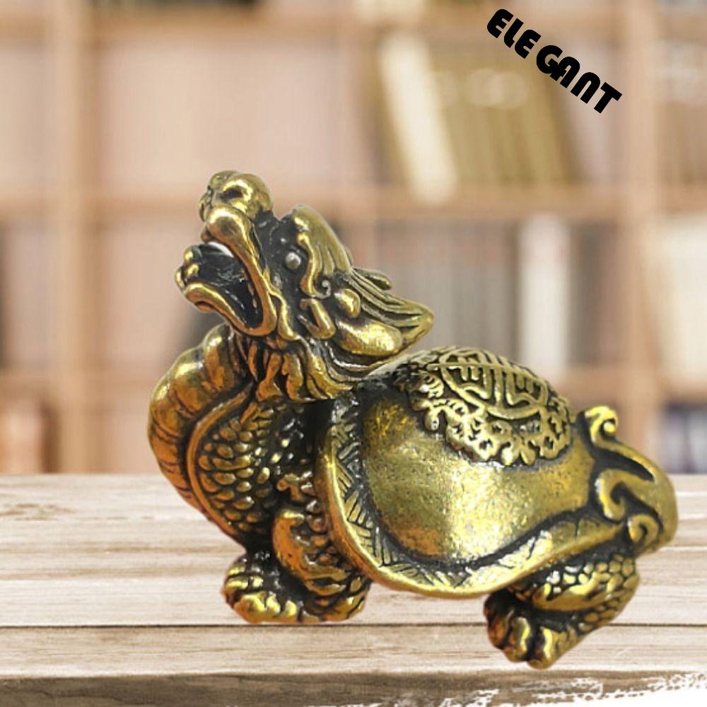 【 ELEGANT 】 Ornamen Kura Naga Patung Miniatur Antik Serbaguna Tradisional Ornamen Belajar Tembaga Panjang Umur