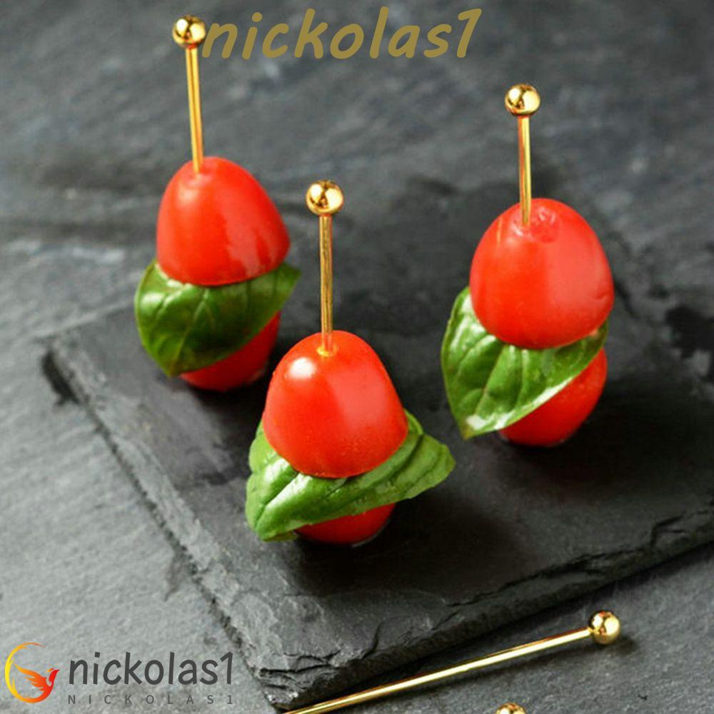 NICKOLAS1 Cocktail Picks Stainless Steel Alat Dapur Party Bar Untuk Minuman Garpu Buah