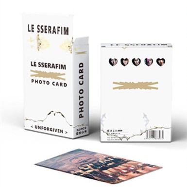 50pcs /box LE SSERAFIM Photocards Album Kartu Laser Lesserafim Kpop Postcards