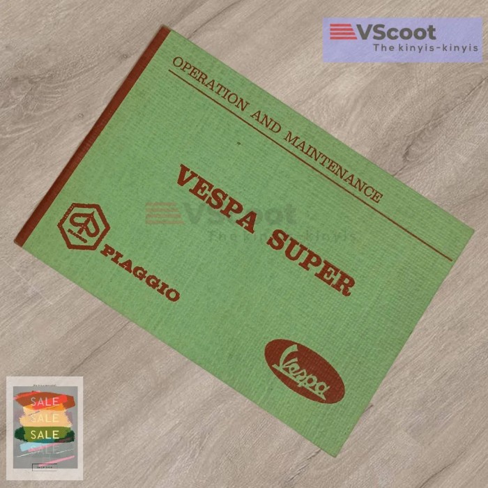 Buku Panduan manual book Vespa Super 68-73 Original