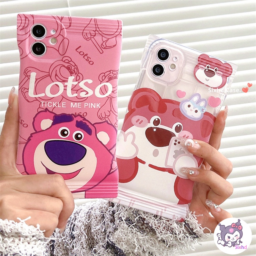 Redmi 12C 10C 10A 10 Note 12 11 11s 10s 10 9 8Pro 9T 9C 9A 9 Xiaomi 12 Lite 11Lite 12T 11T 10T Poco M3 X4Pro Ins Lucu Beruang Merah Couple Snack Bag Telepon Soft Case