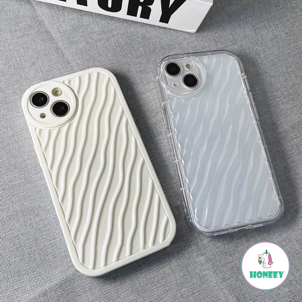 IPHONE Casing Ponsel Minimalis Motif Riak Air Warna Solid Kompatibel Untuk Iphone14 13 12 11 Pro Max X XR XSMAX 78 Plus SE TPU Phone Cover