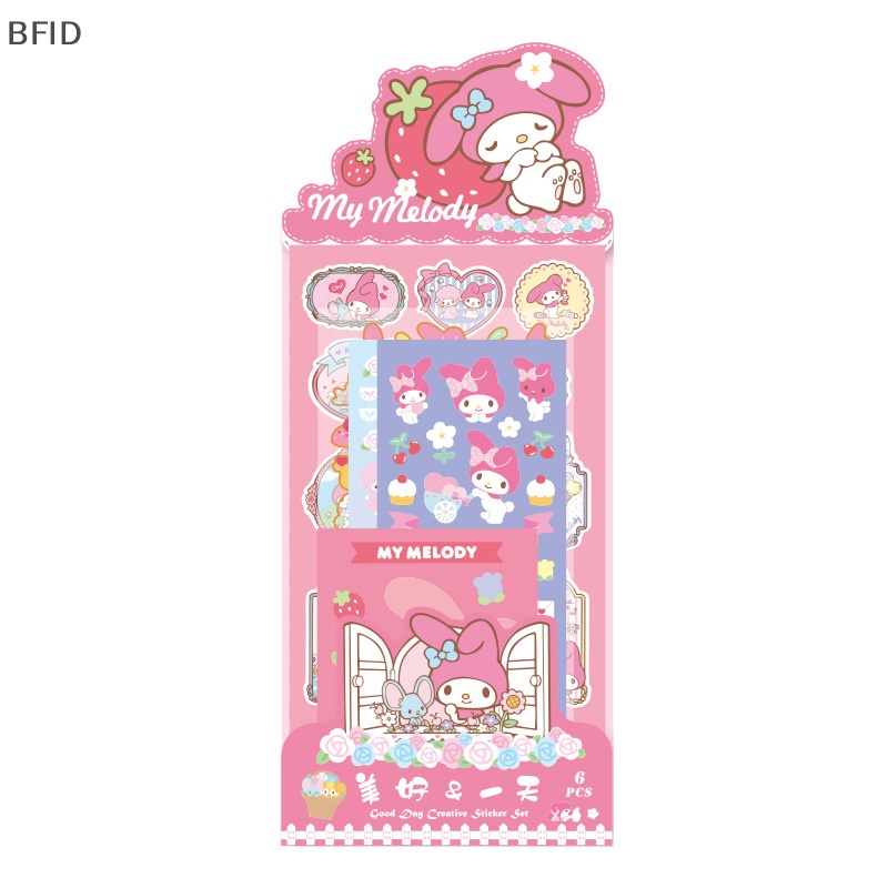 [BFID] Sunny Day Sanrio Cute Thing Supply Station Series Kartun Animasi Kertas Stiker Set Diy Tangan Akun Sticker Stiker [ID]